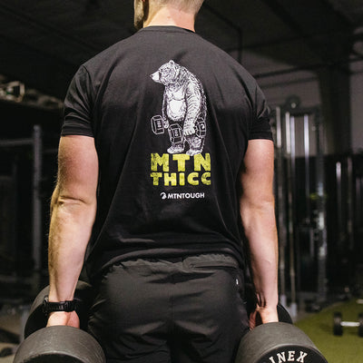 MTNTOUGH MTN THICC Shirt - Distressed Logo Black