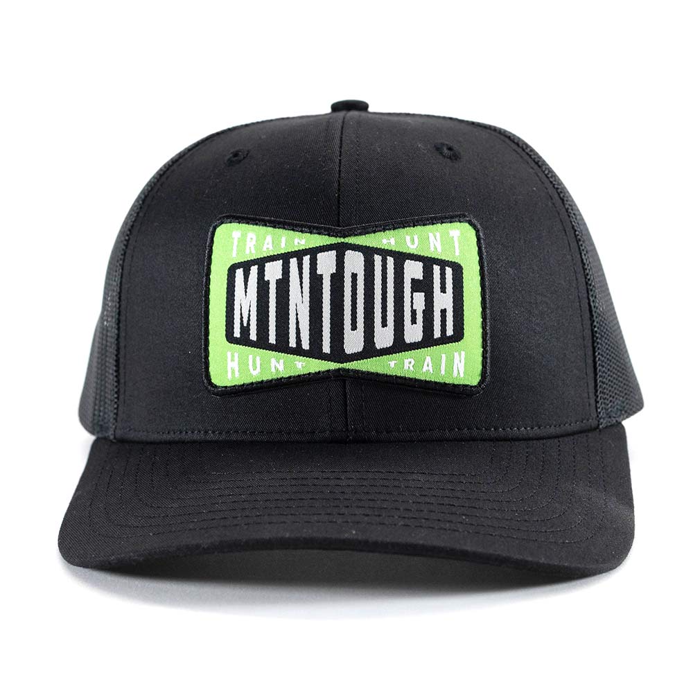 MTNTOUGH Bowtie Train/Hunt Patch Trucker - Black