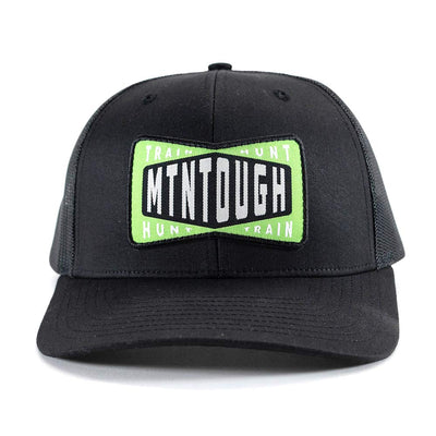 MTNTOUGH Bowtie Train/Hunt Patch Trucker - Black