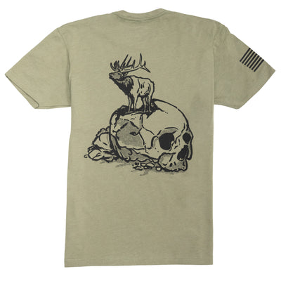 MTNTOUGH Elk/Skull Mountain T-Shirt Light Olive